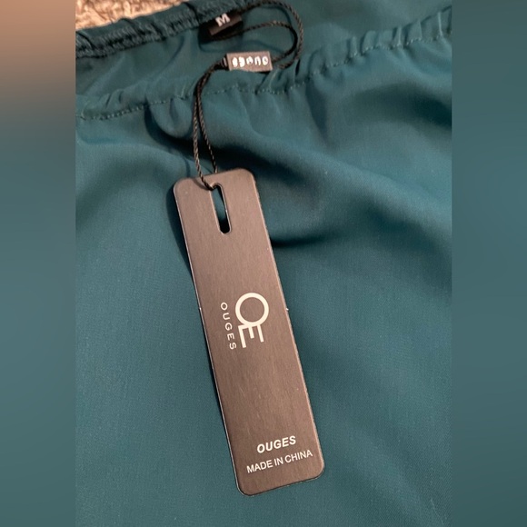 OUGES Womens One Shoulder Ruffle Dress A Line Summer Cocktail Party Mini Dress - Picture 2 of 4